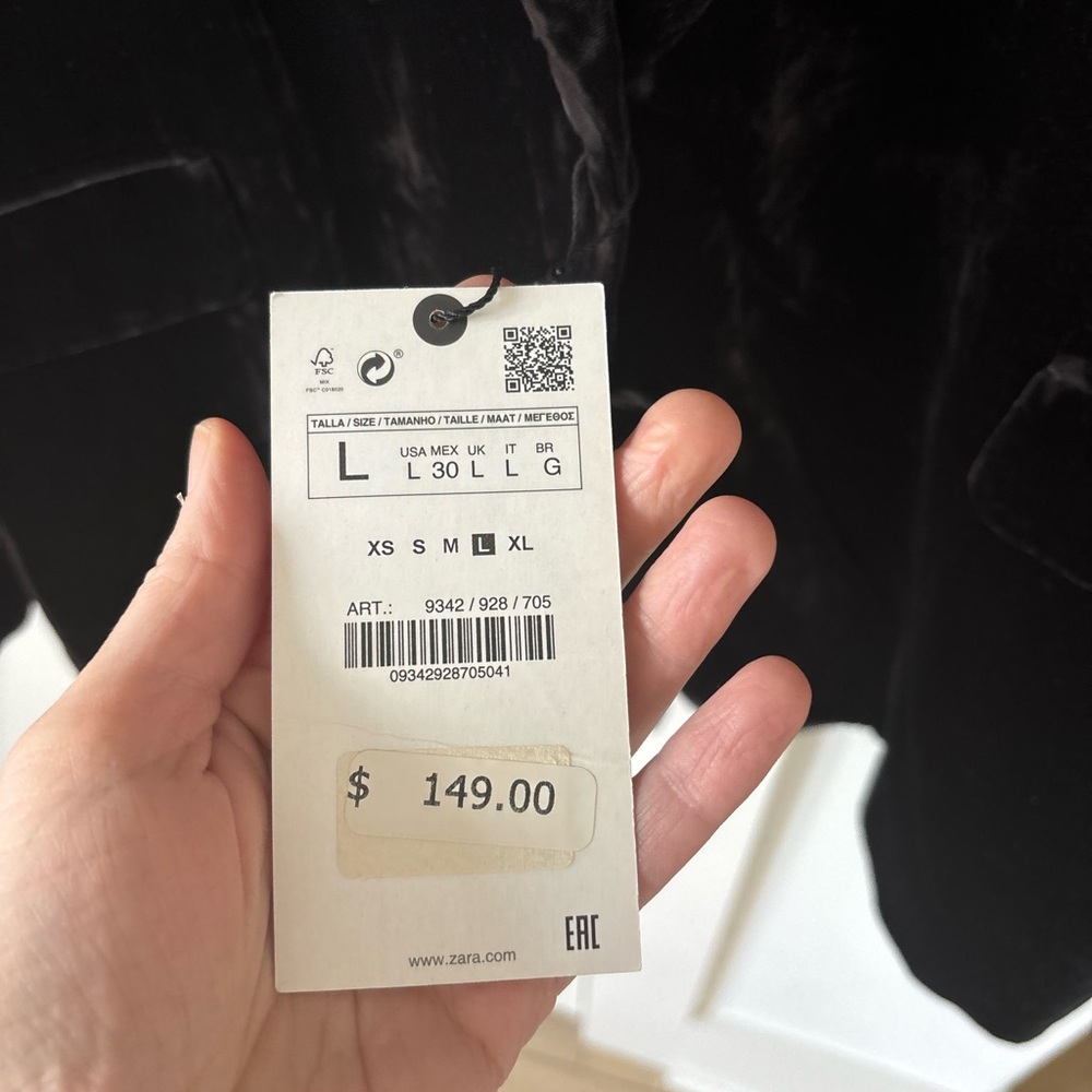 NWT Zara Oversized Velvet Blazer - Picture 4 of 9